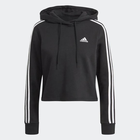 Adidas Cropped Hoodie - Black - Small - Picture 1 of 3
